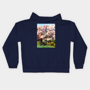 Spring - Magnolia Near Green House Kids Hoodie